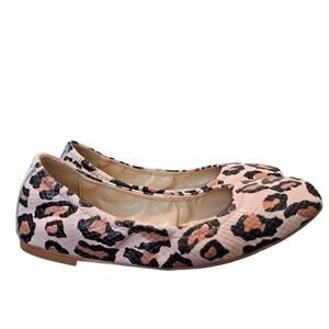 Vince Camuto Brindin Flats Women Size 6 Snake Leopard Leather Slip On Ballet